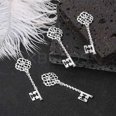 Key Tibetan Style Pendant Rhinestone Settings TIBEB-A101291-AS-LF-1