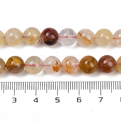 Natural Ferruginous Quartz Beads Strands G-U026-A08-8mm-1