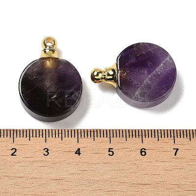 Natural Rose Quartz Perfume Bottle Pendants G-Z039-02G-03-1