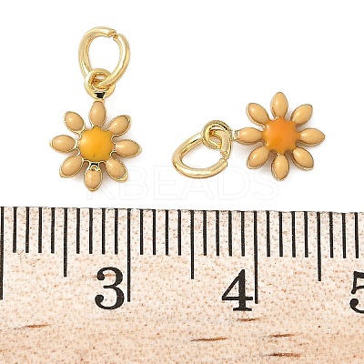 Brass Enamel Charms KK-C110-16B-02G-1