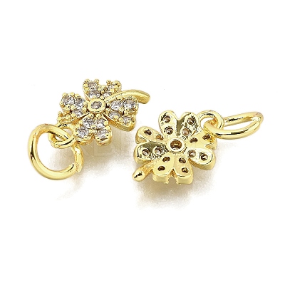 Clover Brass Micro Pave Clear Cubic Zirconia Pendants LS-KK-K300-10G-1
