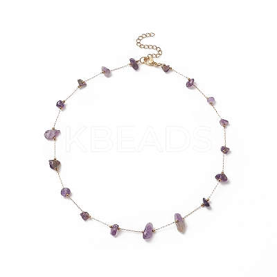 Natural Mixed Gemstone Chips Beaded Necklace NJEW-JN04234-1