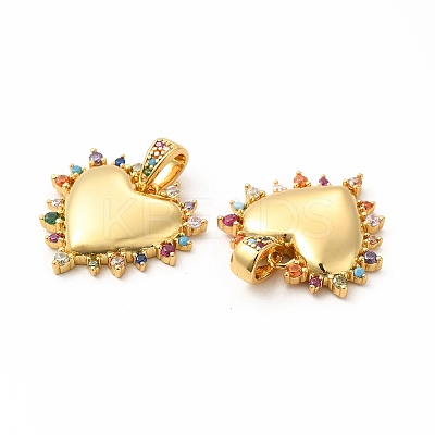 Rack Plating Brass Micro Pave Cubic Zirconia Pendants KK-K165-30-1