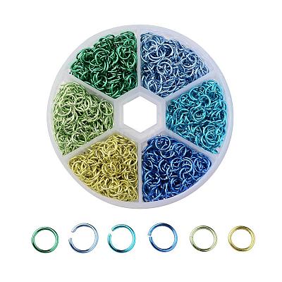 6 Colors Aluminum Wire Open Jump Rings ALUM-JP0001-01A-1