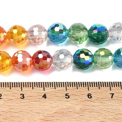 Electroplate Transparent Glass Beads Strands EGLA-K015-16-1