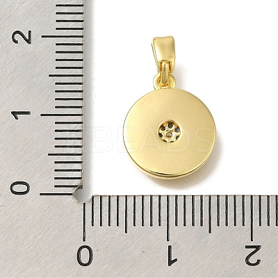 Brass Micro Pave Cubic Zirconia and Shell Pendants KK-K388-77G-01-1