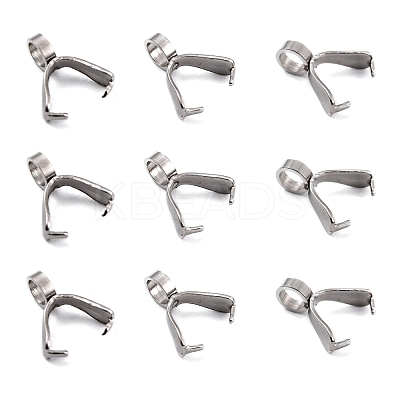 Non-Tarnish 201 Stainless Steel Pinch Bails X-STAS-E076-09-1