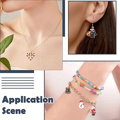 30Pcs 15 Styles Christmas Alloy Enamel Pendants XMAS-FS0001-01-1