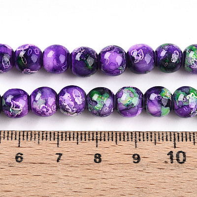 Baking Paint Glass Beads X1-DGLA-N003-8mm-A07-1