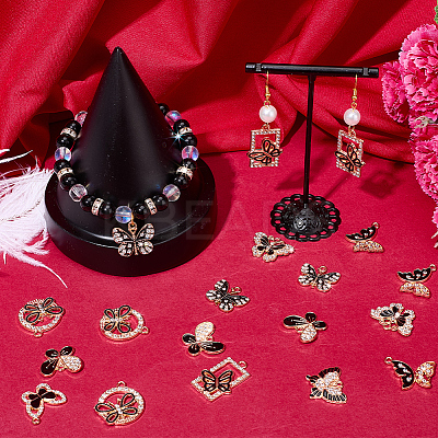 32Pcs 8 Styles Alloy Enamel Pendants ALRI-SC0001-52-1