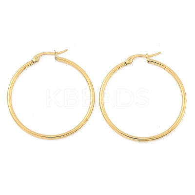 Ion Plating(IP) 304 Stainless Steel Hoop Earrings LS-EJEW-N0016-11G-F-1