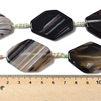 Natural Banded Agate/Striped Agate Beads Strands G-G196-A02-02-1