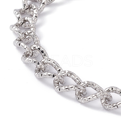 Tarnish Resistant 304 Stainless Steel Curb Chain Bracelet with Toggle Clasp for Women BJEW-E017-01P-1