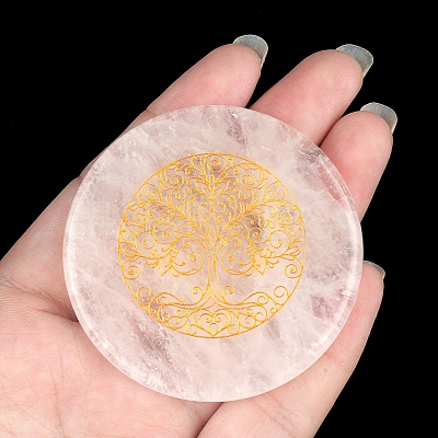 Flat Round Crystal Quartz Energy Crafts Ornaments PW-WGA61CF-06-1