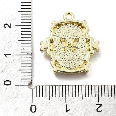 Alloy Cellulose Acetate Rhinestone Pendant PALLOY-E582-07G-01-1