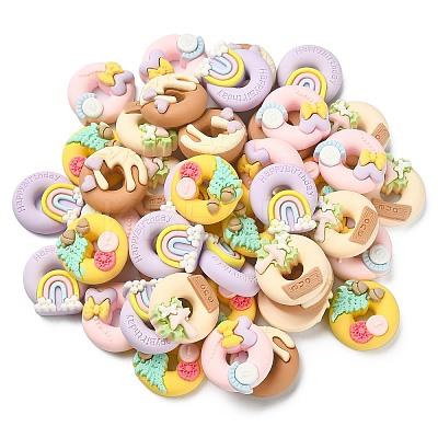 50Pcs 5 Styles Opaque Resin Cabochons RESI-CJ0002-84-1