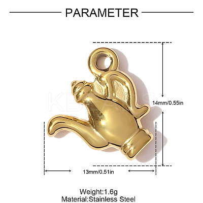304 Stainless Steel Pendants STAS-OY008-45G-1