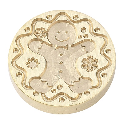 Christmas Series Wax Seal Brass Stamp Head AJEW-M037-01G-21-1