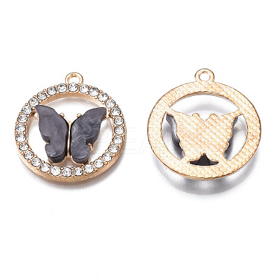 Alloy Rhinestone Pendants X1-PALLOY-S183-001A-RS-1