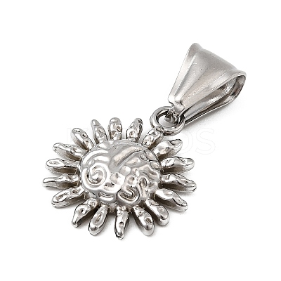 Textured 304 Stainless Steel Pendants STAS-B167-06P-1
