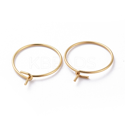 316 Surgical Stainless Steel Hoop Earring Findings STAS-J025-01D-G-A-1