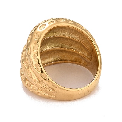 Ion Plating(IP) 304 Stainless Steel Textured Chunky Finger Ring for Men Women RJEW-B040-08G-1