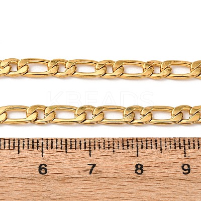 4MM 304 Stainless Steel Figaro Chain Necklaces NJEW-P338-02G-1