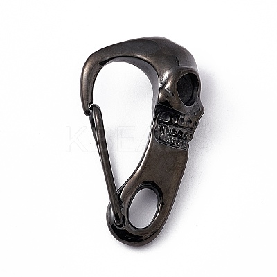304 Stainless Steel Push Gate Snap Keychain Clasps STAS-G290-01B-1