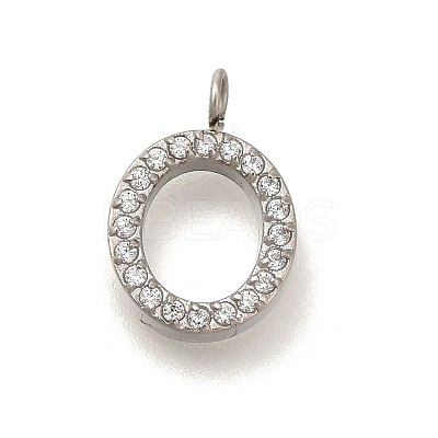 304 Stainless Steel Micro Pave Cubic Zirconia Pendants STAS-H228-06P-O-1