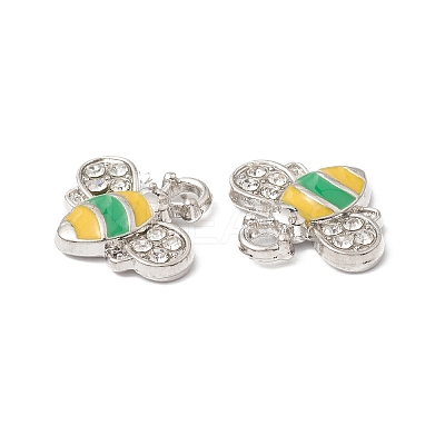 Platinum Plated Alloy Enamel Charms ENAM-G212-18P-1