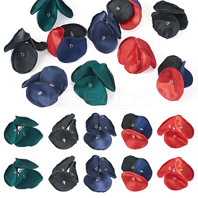 20Pcs 5 Style Silk Artificial Rose Flower Pendant PALLOY-TA00174-1