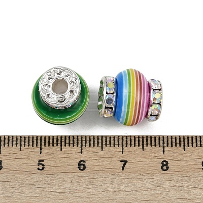 Rondelle Strip Plastic European Beads KK-L236-02S-1