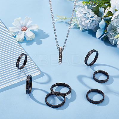 14Pcs 7 Size Crystal Rhinestone Grooved Finger Ring RJEW-UN0002-55EB-1