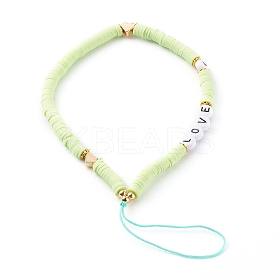 Polymer Clay Heishi Beaded Mobile Straps HJEW-JM00464-02-1