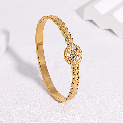304 Stainless Steel Rhinestone Hinged Bangles FS-WG8BDCA-02-1