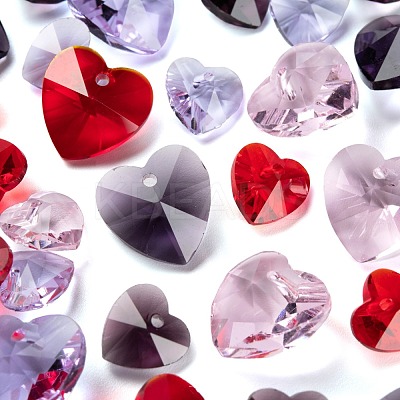 240Pcs 8 Style Romantic Valentines Ideas Glass Charms GLAA-LS0001-06-1