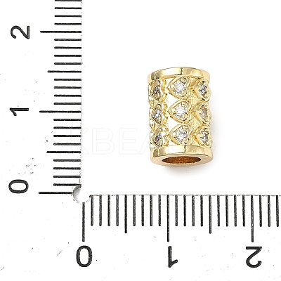 Brass Micro Pave Cubic Zirconia European Beads ZIRC-I356-41G-1