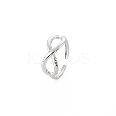 Non-Tarnish 304 Stainless Steel Open Infinity Hollow Cuff Ring for Women LS-RJEW-S405-198P-1
