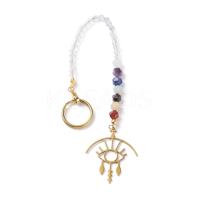 201 & 304 Stainless Steel Chakra Theme Eye Pendant Decorates PALLOY-JF01199-02-1