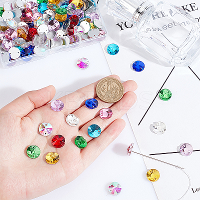 120Pcs 10 Colors Cone Shape Sew on Rhinestones GLAA-GA0001-57A-1