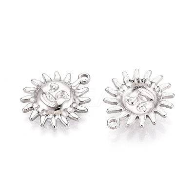 304 Stainless Steel Sun Pendants STAS-T069-28P-1