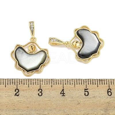 Natural Black Lip Shell Pendants KK-S386-17G-02-1