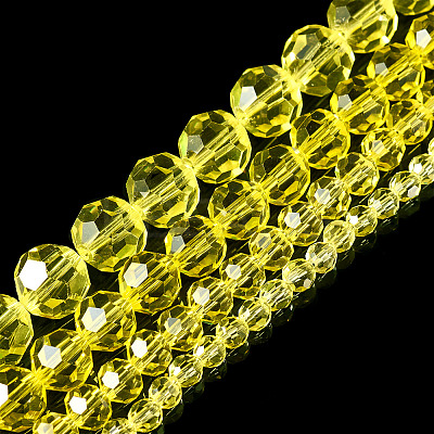 4 Strands 4 Styles Transparent Glass Bead Strands GLAA-TA0002-56B-1