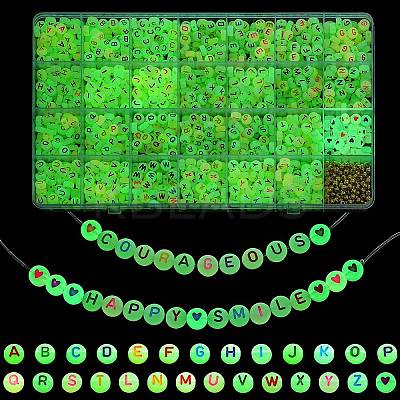DIY Letter & Heart Acrylic & Plastic Stretch Bracelet Beaded Necklace Making Kit DIY-YW0008-38-1