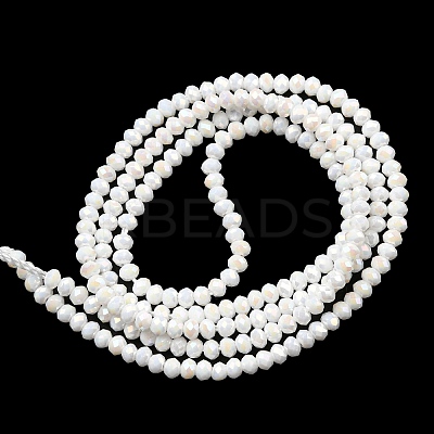 Electroplate Opaque Glass Beads Strands EGLA-F149-AB-02-1