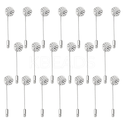 Platinum Brooch DIY Findings Pin Back X-KK307-NF-1