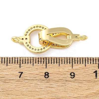 Brass Clear Cubic Zirconia Fold Over Clasps KK-Z078-39G-1