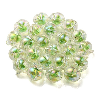 UV Plating Rainbow Iridescent Acrylic Beads OACR-F004-02D-1