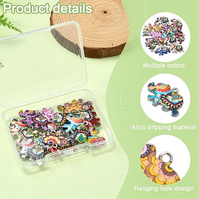 14Pcs 14 Colors Alloy Enamel Pendants FIND-YW0006-24-1