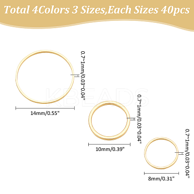480Pcs 12 Styles Brass Linking Rings KK-WR0001-19-1